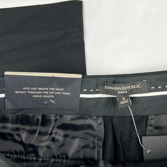 Banana Republic New Women’s 4 Classic Slim Sloan Black Ankle Pant - Picture 4 of 7